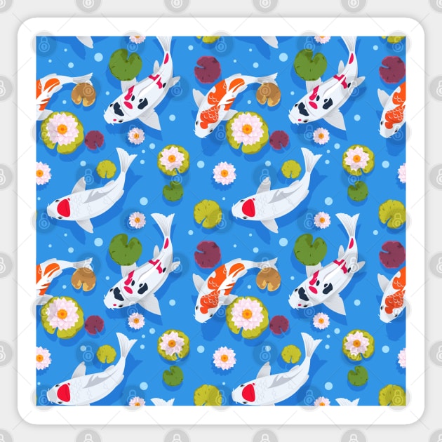 Beautiful Koi Pond Sticker by machmigo